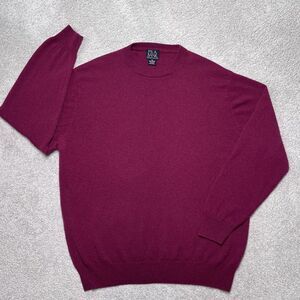 Jos A Bank Executive Collection 100% Cashmere Sweater Mens XL Burgundy Red Prep